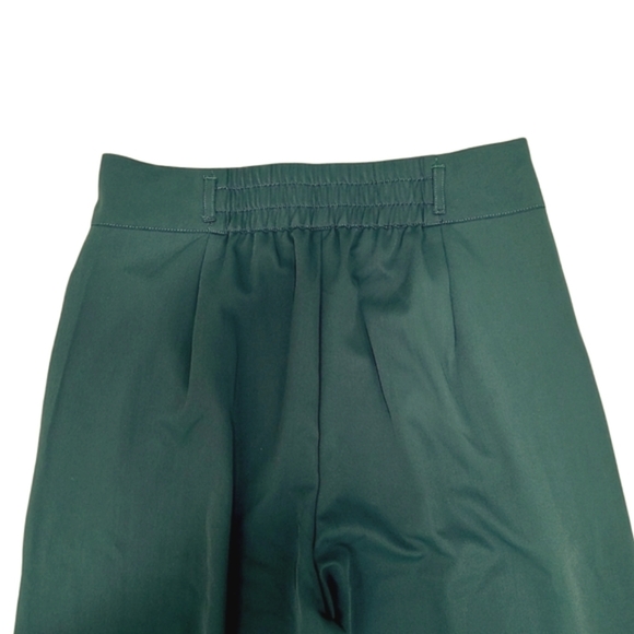 Halara High Waisted Two Button ShirredStraight Leg Pants Dark Green Size Medium - Picture 9 of 16